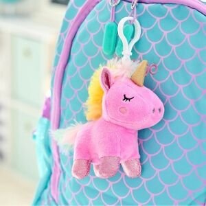 Pink Unicorn plush bag charm